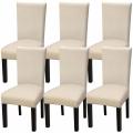 Elasticated Smooth Removable Washable Dining Chair Covers Set of 6