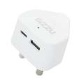 GIZZU Wall Charger Type C 20W|USB SA 3 Prong  White