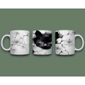 3D black cat mug 3
