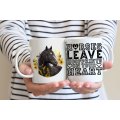 Black horse and flowers coffee mug 8