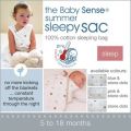 BabySense Summer Sleepy Sac - Stone