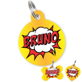 Personalised Pet ID Tag-Comic Yellow