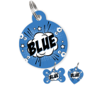 Personalised Pet ID Tag-Comic Blue