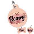 Personalised Pet ID Tag-Golden Glam Pink with Gold Heart