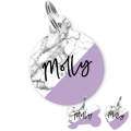 Personalised Pet ID Tag-Marble Lilac & Grey