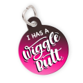 Pet ID Tag-Pink Wiggle Butt