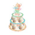 Kids Birthday Party 3 Tier Cupcake Stand - Tea Party