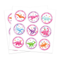 Party Favor Bags with Stickers - Girly Dinosaur Theme - 12 Bags