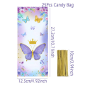 Purple Butterfly Party Bags With Twist Tie