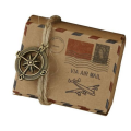 Small Party Favor Boxes - Airplane Mail Theme (Brown)