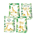 Party Favor Bags with Stickers - Lets Get Wild Safari Theme - 12 Bags