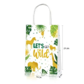 Party Favor Bags with Handles - Let's Get Wild Safari Theme - 12 Bags