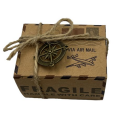 Small Party Favor Boxes - Airplane Mail Theme (Brown)