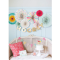 Paper Fan Decoration Set - Dots and Stripes (Pastel)