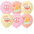 Groovy Hippie Latex Balloon Set - 6 Balloons
