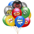 Superhero Themed Latex Balloon Set - 12 Balloons