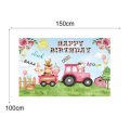 Small Kids Birthday Party Table and Photography Backdrop (Tractor Farm)