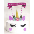 Unicorn Cake Topper - Happy Birthday