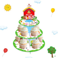 Kids Birthday Party 3 Tier Cupcake Stand - Farm