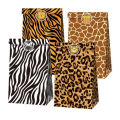 Party Favor Bags with Stickers - African / Zebra / Leopard Theme (12 Bags)