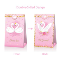 Party Favor Bags with Stickers - Swan Princess Theme (12 Bags)