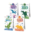 Party Favor Bags with Stickers - Dinosaur (Light) Theme (12 Bags)