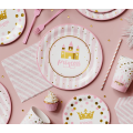 Princess Castle with Stripes Large Paper Plates (8 Plates)