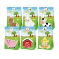 Party Favor Bags with Stickers - Farm Animal Theme (12 Bags)