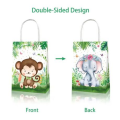 Party Favor Bags with Handles - Baby Safari Animals Theme - 12 Bags
