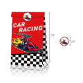 Party Favor Bags with Stickers - Racing Car Theme - 12 Bags