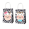 Party Favor Bags with Handles - Cow Farm Theme - 12 Bags