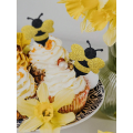 Glitter Bee Cupcake Toppers (12 Toppers)