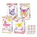Party Favor Bags with Stickers - Butterfly Theme (12 Bags)