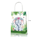 Party Favor Bags with Handles - Baby Safari Animals Theme - 12 Bags