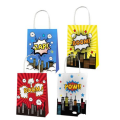 Party Favor Bags with Handles - Superhero Theme - 12 Bags