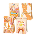 Party Favor Bags with Stickers - Two Groovy Hippy Theme - 12 Bags