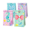 Party Favor Bags with Stickers - Multi-Colored Mermaid Theme -12 Bags