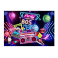 Small Kid's Birthday Party Table and Photography Backdrop - Neon 80's