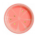Pink / Coral Round Fruit Paper Plates Large (8 Plates)