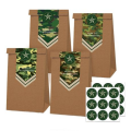 Party Favor Bags with Stickers - Camo / Army /Hunting Theme - Brown-12 Bags