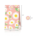 Party Favor Bags with Stickers - Daisy Flower Theme (12 Bags)