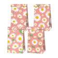 Party Favor Bags with Stickers - Daisy Flower Theme (12 Bags)