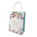 Party Favor Bags with Handles - Thank You Flowers Theme - 12 Bags