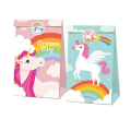 Party Favor Bags with Stickers - Rainbow Unicorn - 12 Bags