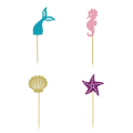 Glitter Mermaid Ocean Themed Cupcake Toppers (12 Toppers)