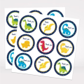 Party Favor Bags with Stickers - Dinosaur Theme (12 Bags)