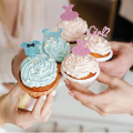 Glitter Boy or Girl Gender Reveal Cupcake Toppers - 12 Toppers
