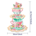 Kids Birthday Party 3 Tier Cupcake Stand - Tea Party 2