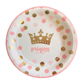 Princess Crown with Polka Dots Small Paper Plates (8 Plates)