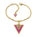 Guess Pink Triangle Charm Bracelet